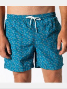 6" Print Sailport Swim Short - Sail Blue